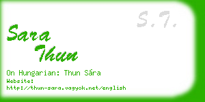 sara thun business card
